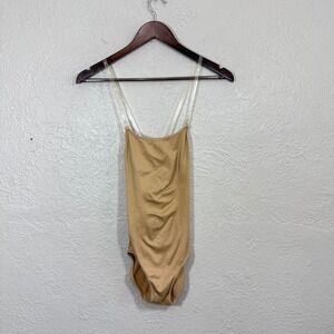 Natalie Dancewear Leotard Bodysuit Small Nude Tan Adjustable Shaping Costume
